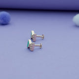 Green Bow 925 Silver Kids Earrings (3+ Yrs)