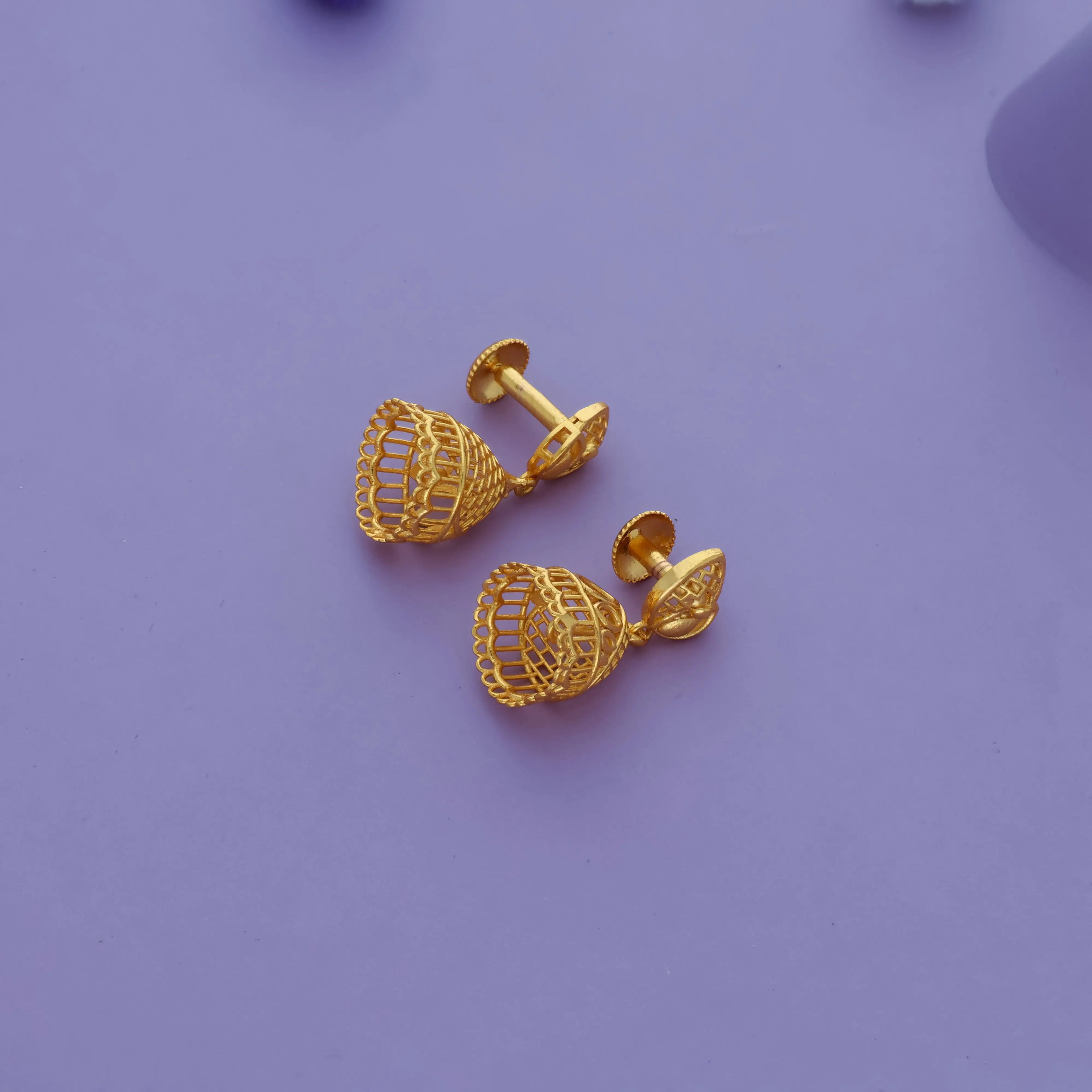 925 Silver Traditional Net Design Jhumkas