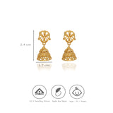 925 Silver Jhumkas with Traditional Flower Pattern