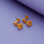 925 Silver Kids Ruby Geometric Jhumka Earrings