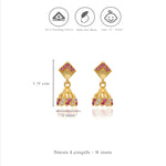925 Silver Kids Ruby Geometric Jhumka Earrings