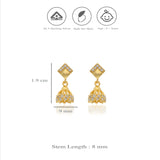 925 Silver Kids Geometric Jhumka Earrings (8+ Yrs)