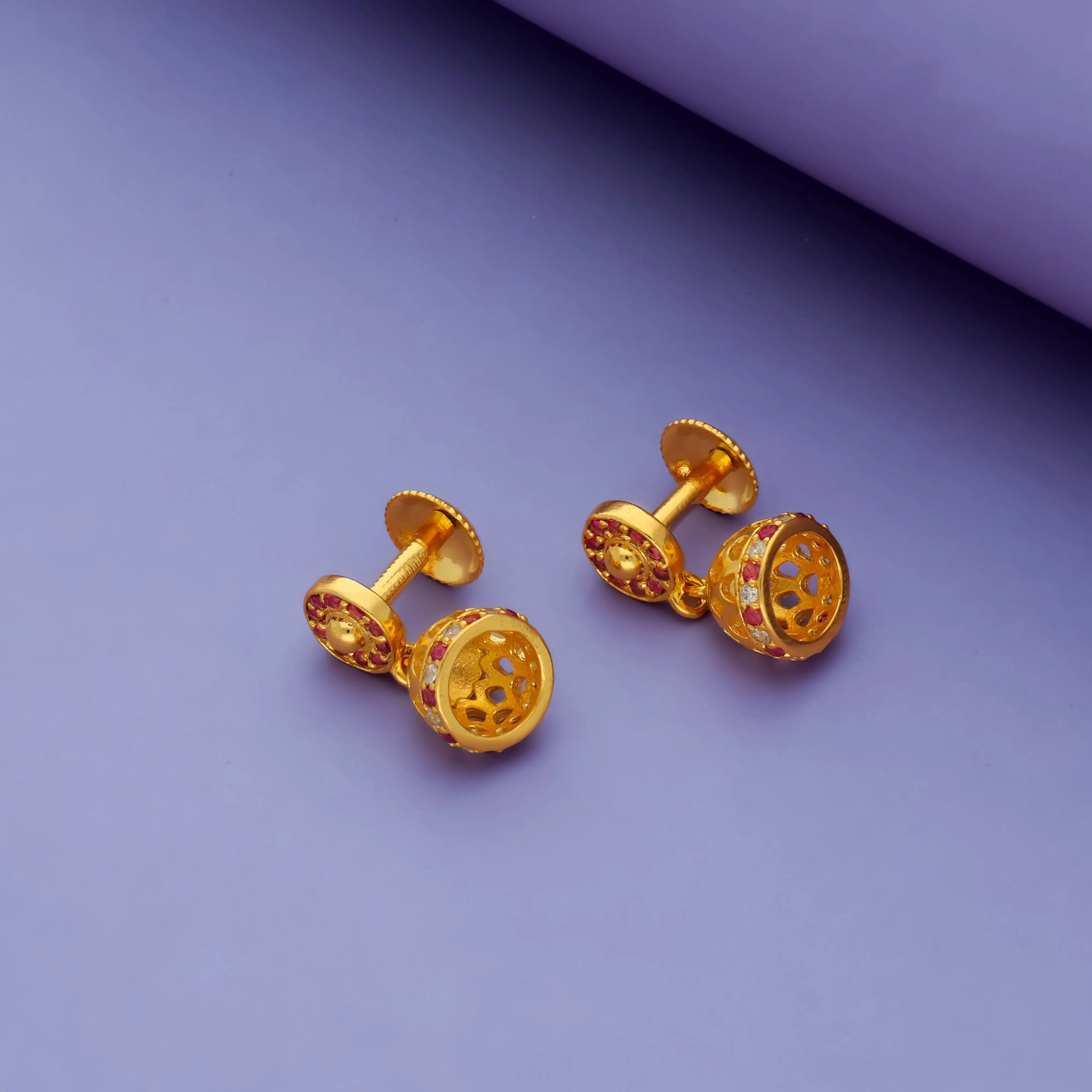 925 Silver Gold Polish Muthu Mini Jhumkas for Kids