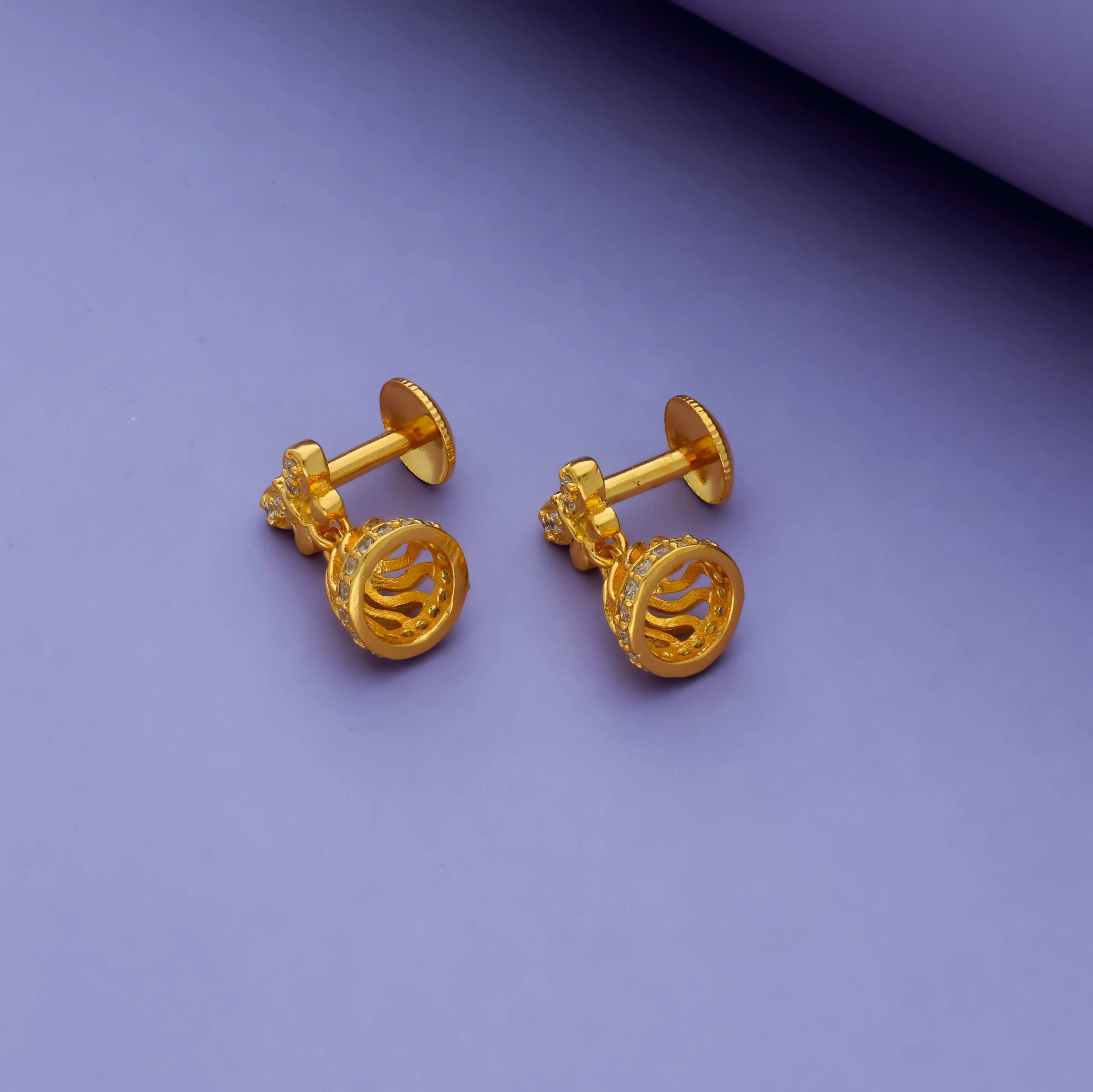 Mini Traditional 925 Silver Gold Plated Butterfly Earrings