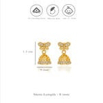 Mini Traditional 925 Silver Gold Plated Butterfly Earrings