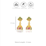 925 Silver Kids Ruby Geometric Jhumka Earrings