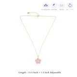 Pink Jasmine Flower Silver Kids Pendant (3+ Years) | 925 Hallmark | Perfect Gift for Kids