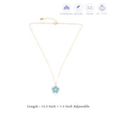 Blue Jasmine Flower Gold Polish Silver Kids Pendant (3+ Years) | 925 Hallmark | Occasional Wear Gift