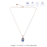 Labubu Rose Gold Polish Silver Kids Pendant (3+ Years) | 925 Hallmark | Festive wear Gift