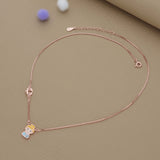 Fairytale Princess Rose Gold Polish Silver Kids Pendant (3+ Years) | 925 Hallmark | Occasional Wear Gift
