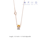 Fairytale Princess Rose Gold Polish Silver Kids Pendant (3+ Years) | 925 Hallmark | Occasional Wear Gift