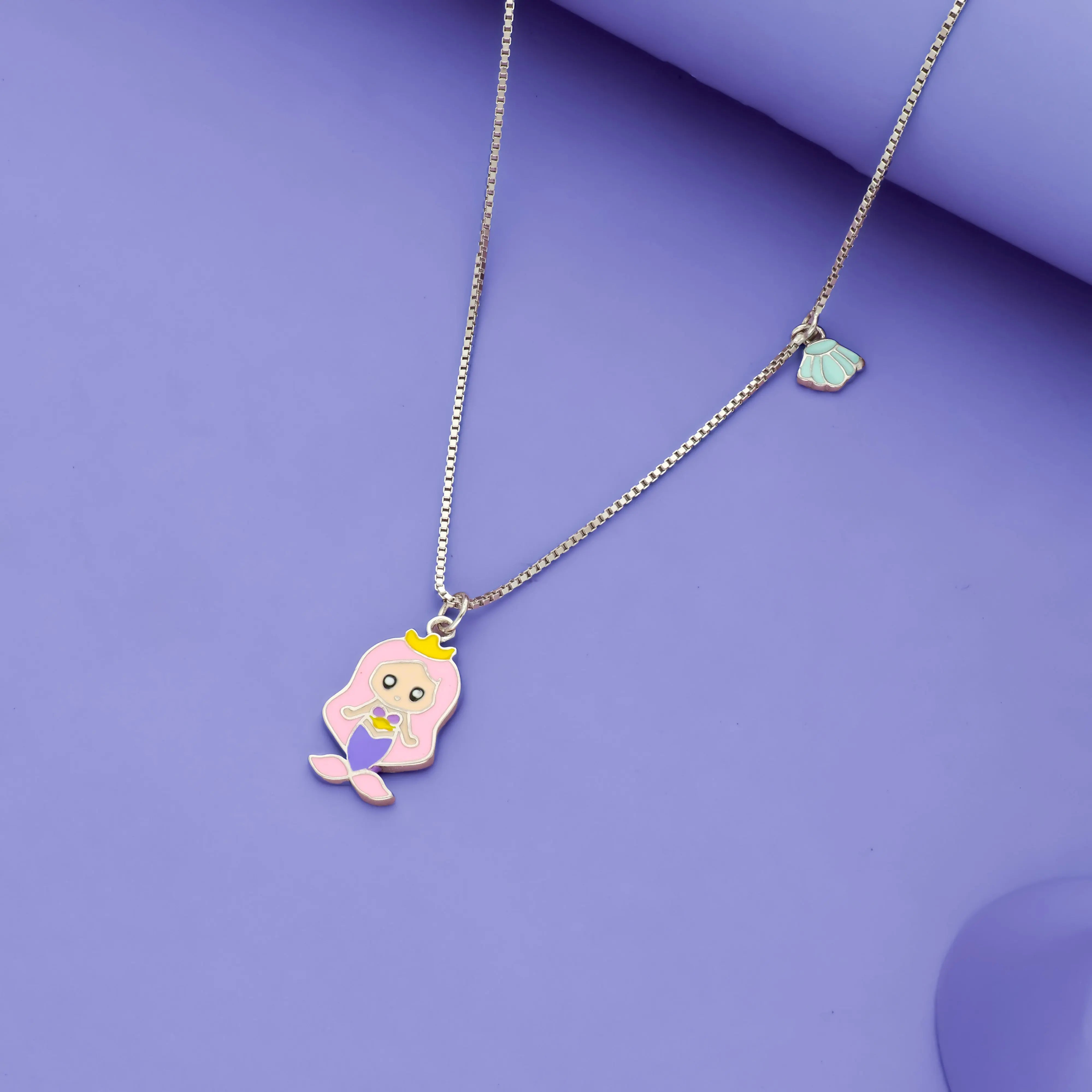 925 Sterling Silver Mermaid Princess Baby Pendant
