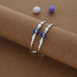 Evil Eye Beads Protector 925 Silver Kids Bangles (0-3 Yrs)