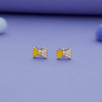 Yellow Bow 925 Silver Kids Stud (3+ Yrs)