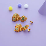 Lakshmi Elephant Temple Jhumka Gold Polish 925 Silver Traditional Women Earring