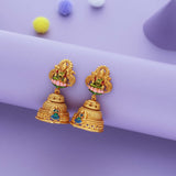 Lakshmi Temple Jhumka Gold Polish 925 Silver Traditional Women Earring