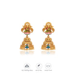 Lakshmi Temple Jhumka Gold Polish 925 Silver Traditional Women Earring