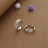 Layered Grace Silver Toering | Adjustable | Lightweight |  Everyday Wear