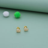 Little Glimmer Heart 18k Gold-Polish Silver Kid Stud Earring (6+ Yrs) | 925 Hallmark | Festive Wear