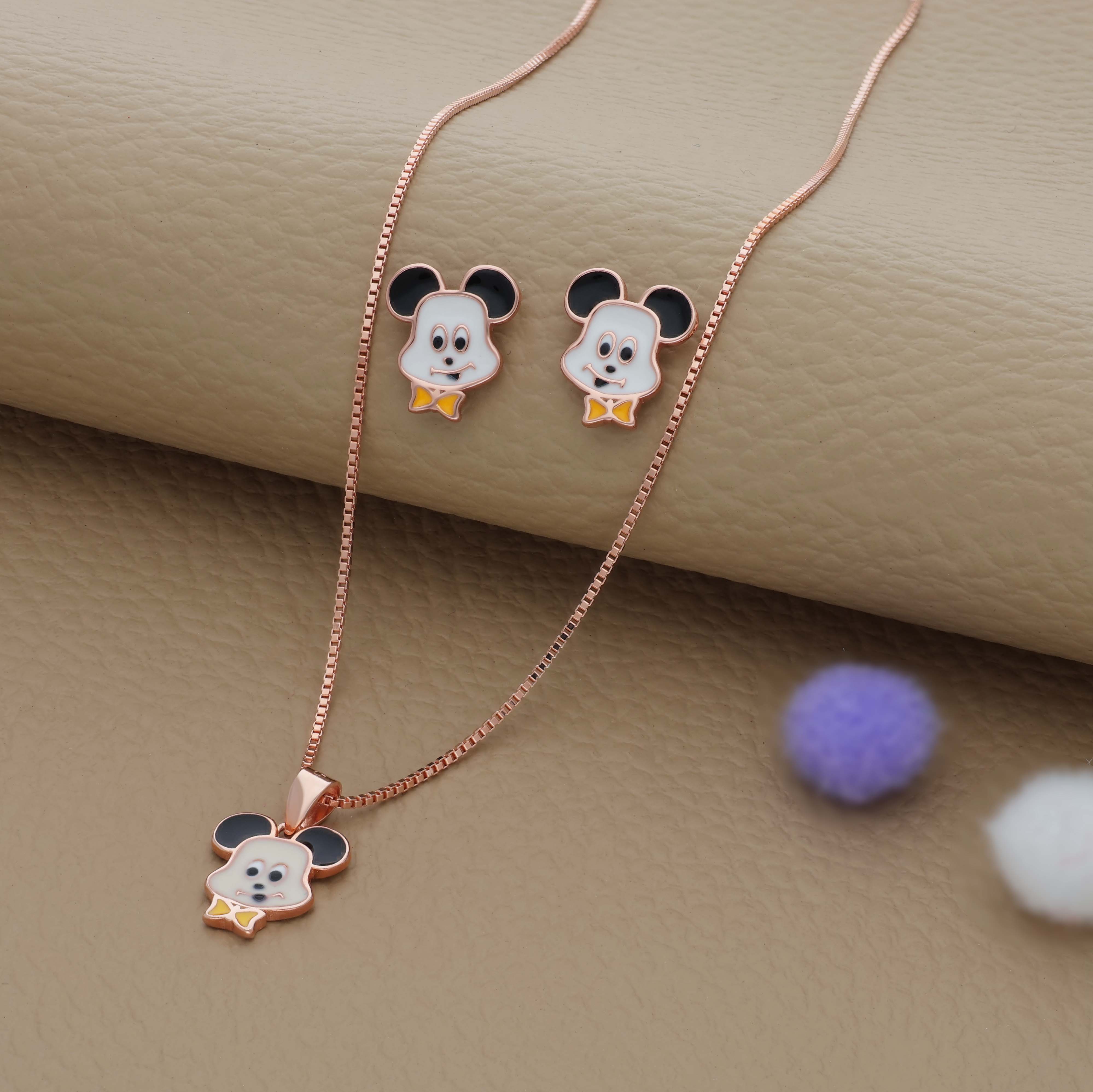 Cute Puppy Silver Kids Pendant Set (3+ Years) | 925 Hallmark | Perfect Wear Gift