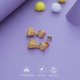 Bloom Shine 925 Gold Polish Silver Kid Drop Earring(6+ Yrs)