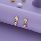 Lotus Shine Floral 925 Gold Polish Silver Kid Drop Earring(6+ Yrs)