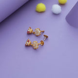 Lotus Shine Floral 925 Gold Polish Silver Kid Drop Earring(6+ Yrs)