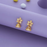 Elegant Flower 925 Gold Polish Silver Kid Drop Earring(6+ Yrs)