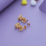 Elegant Flower 925 Gold Polish Silver Kid Drop Earring(6+ Yrs)