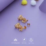 Elegant Flower 925 Gold Polish Silver Kid Drop Earring(6+ Yrs)