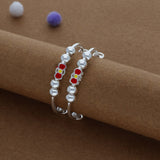 LovePop Silver Kid Bangles (0-5 Yrs) | 999 Hallmark | Adjustable | Lightweight