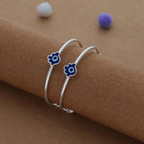 Lucky Eye Sparkle Kid Silver Bangles (0-6 Yrs) | 925 Hallmark | Adjustable Baby Bangle for Daily Wear