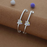 Mimi Bloom Kid Silver Bangles (0-6 Yrs) | 925 Hallmark | Adjustable Baby Bangle for Daily Wear