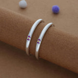 Minimalist Bow Kid Silver Bangles (0-3 Yrs) | 999 Hallmark | Adjustable Baby Bangle for Daily Wear