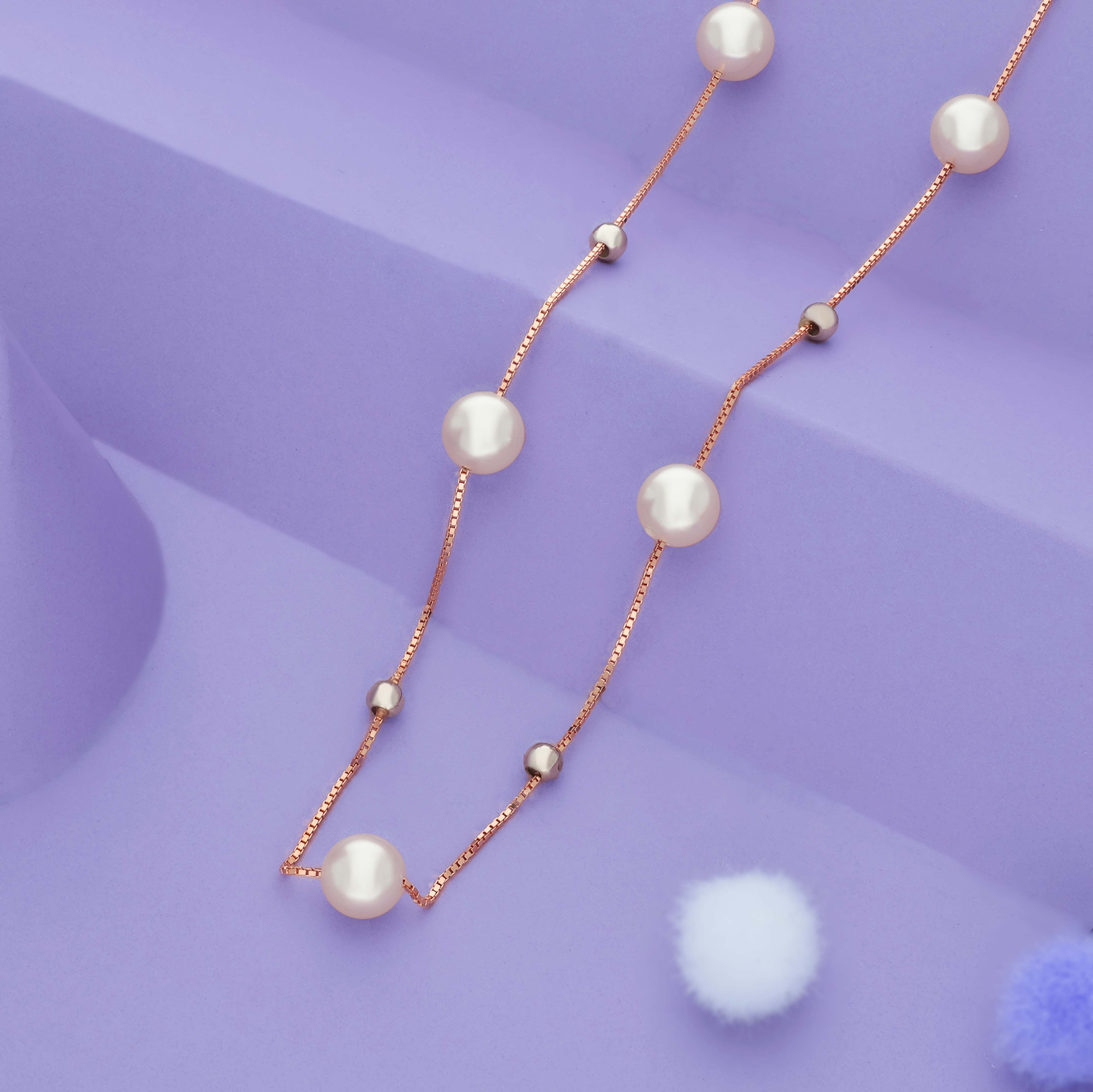 Moonbeam Pearl Silver Neckchain | 925 Hallmark | Water Pearl | Minimalist Daily Wear