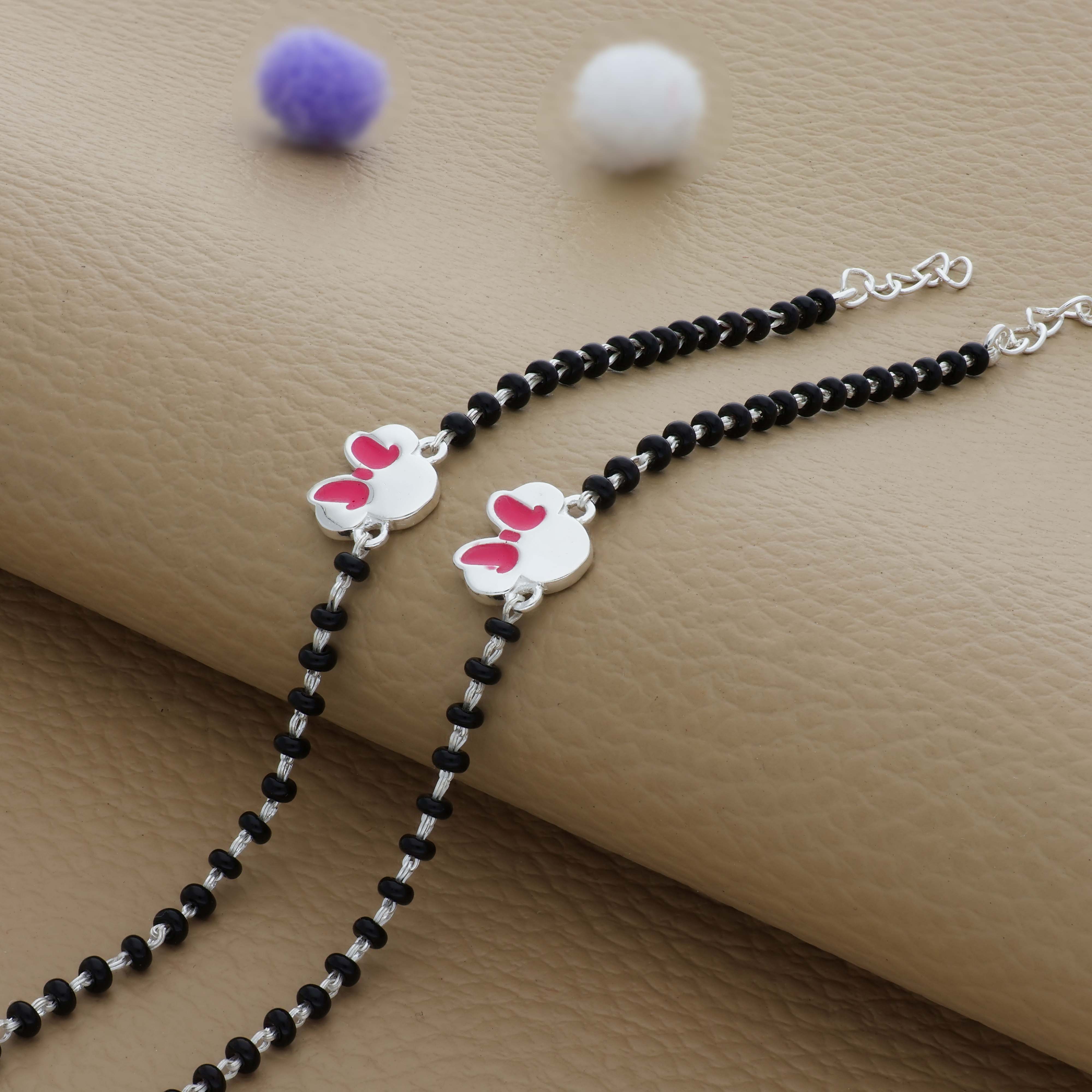 Cute Princess Bunny 925 Silver Nazariya Bracelet| Adjustable| Everyday Wear| 6Months - 2Yrs