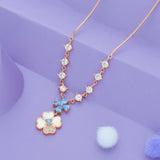 Pastel Petals Rose Gold Polish 925 Silver Necklace for Women | Minimalist Daily Wear Charm Chain
