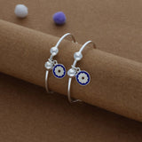 Little Evil Eye Protection Silver Kid Bangles (0-6 Yrs) | 925 Hallmark | Adjustable | Safe & Lightweight