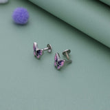 Pink Butterfly 925 Silver Stud Earring