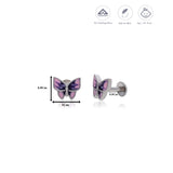 Pink Butterfly 925 Silver Stud Earring