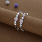 Pretty Baby Petals Silver Kids Bangles (0-5 Years) | 999 Hallmark | Daily Wear Gift for Kids