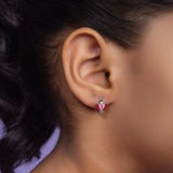 Rosy Butterfly 925 Sterling Silver Hoop Earrings for Kids (3+ Years)