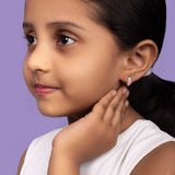 Rosy Butterfly 925 Sterling Silver Hoop Earrings for Kids (3+ Years)
