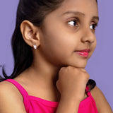 Cute Kitty 925 Silver Earrings For Kids (3+ Yrs)