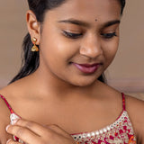 Pure 925 Silver Gold Plated Heart Design Jhumkas