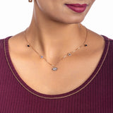 925 Silver Black Evil Eye Charm Necklace for Women