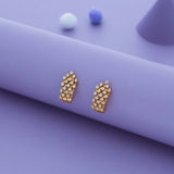 Radiant Mesh Gold Polish 925 Silver J Type Earring