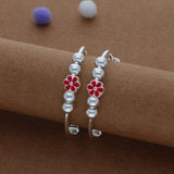 Red Bloom Kid Silver Bangles (0-3 Yrs) | 999 | Adjustable Kid Bangle | Daily Wear