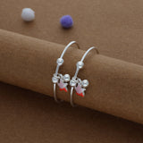 Red Glitter Star Silver Kid Bangles (0-3 Yrs) | 925 Hallmark | Adjustable | Safe & Lightweight