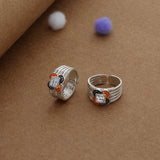 Royal Square Silver Toering | Adjustable | Lightweight |  Everyday Wear